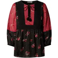 Pepe Jeans para mulher. PL3051571 Blusa Geronima preto (XS), Casual, Viscoso, Manga 3/4