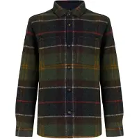 Barbour - Camisas - Woodlane Brushed Check Overshirt Classic Tartan para Homem - Tamanho L - Verde