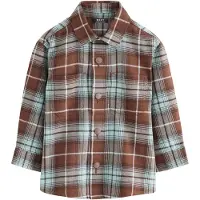 Next Camisa azul claro / castanho / castanho escuro