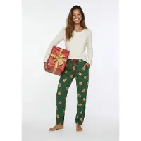 LASCANA Pijama cappuccino / verde escuro / vermelho / branco