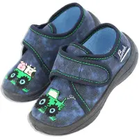 Beck Pantufa 'Little Farm' azul / azul escuro / verde claro