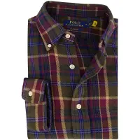 Ralph Lauren Camisa bege / azul escuro / oliveira / baga