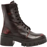 Art Botim com fivela vermelho escuro