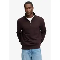 Superdry para homem. M2014700A Moletom com meio zíper Essential Serif Logo Half bordô (S), Casual, Algodão, Borgonha