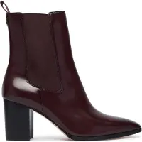 Ralph Lauren para mulher. 802P12049003 Botins Raelynn de couro brilhante granada escuro (41), 5 a 8cm, Nenhum, Casual, Grená