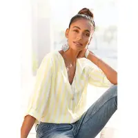 LASCANA Blusa amarelo / vermelho vinho