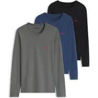HUGO Camisola interior azul escuro / cinzento escuro / vermelho / preto