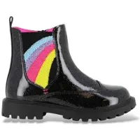 Billieblush para menina. U22484 Botins Arco-íris preto (34), Plano, Zíper, Casual, moda infantil