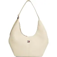 Tommy Hilfiger Mala de ombro 'Flag Plaque Slouch Hobo' creme