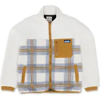 KAVU - Marcas - Willow Creek Sherpa Fleece Jacket W Horizon Plaid para Mulher - Tamanho M - Branco