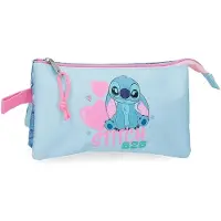 Joumma Bags Estojo Triplo Para Lápis Hearts Stitch Disney