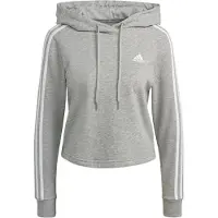 Adidas Moletom Com Capuz Essentials 3 Stripes Cropped