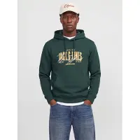 Jack & Jones Sweatshirt 'JJAERO' verde escuro / laranja pastel / branco