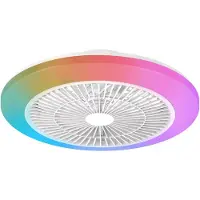 Philips Ventilador de teto com lâmpada LED de 48 cm | 2700K + RGB | Branco Regulável