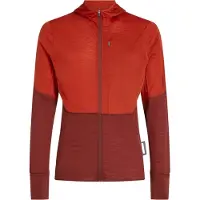 Icebreaker - Polares - M Merino Blend 200 RealFleece Descender LS Zip Hoodie Agate Port Cb para Homem - Tamanho XL - Vermelho