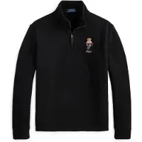 Ralph Lauren para homem. 710B28738001 Polo Estate-Rib com Polo Bear preto (S), Casual, Algodão, Manga comprida