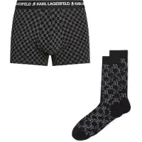 Karl Lagerfeld Boxers cinzento / preto / branco