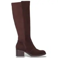 Wonders para mulher. G-6260 Botas de Couro Charme castanho (40), Marrom, 3 a 5cm, Camurça, Zíper, Casual