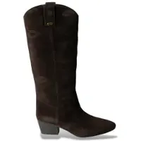 Twinset para mulher. 262TGT042 Stivale Tex T.M. In Camoscio (40), Marrom, 3 a 5cm, Zíper, Casual