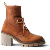 Hispanitas para mulher. HI254281 Botas de Couro Zurich Rock marrom (38), 5 a 8cm, Cordão, Zíper, Casual