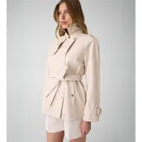GUESS para mulher. W6BL65W4230 Trench curto Marika de pele sintética bege (XL), Casual, Clássico, Poliuretano