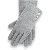 Ralph Lauren para mulher. 454833075002 Luvas Two Button cinza (S), Casual, Lã