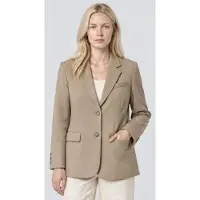 Twinset para mulher. 262TT2222 Blazer de cetim fosco bege (40), Casual, Poliéster