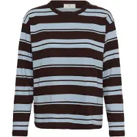 Kaffe Blusa azul / castanho