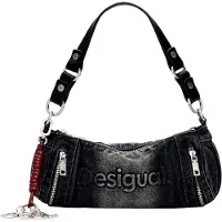 Desigual Mala de ombro cinzento denim / preto