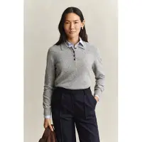 Gant para mulher. 4802463 Camisola tipo Rugger de lã de ovelha cinza (S), Casual, Clássico