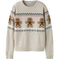 Name it Pullover 'NKNRISMAS' navy / conhaque / cinzento / vermelho escuro