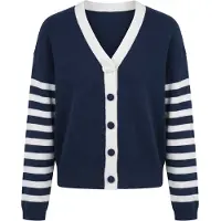 Imily Bela Casaco de malha navy / branco