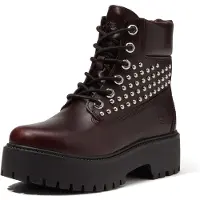 Timberland Botim com fivela borgonha / prata
