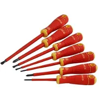 Bahco Conjunto De Chaves De Fenda Insulated Slotted And Phillips With Multi-component Handle 7 Unidades