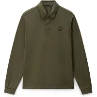 Napapijri Camisa 'E-Badge' oliveira