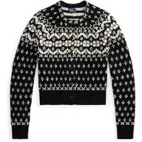 Ralph Lauren Casaco de malha preto / branco