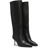 BOSS para mulher. 50573044 Botas Miah em preto (37), Couro, 5 a 8cm, Zíper, Casual, Clássico