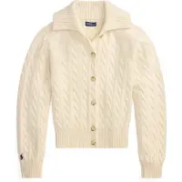 Ralph Lauren para mulher. 211B17757005 Cardigan de lã e caxemira com gola bege (XS), Casual