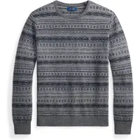 Ralph Lauren para homem. 710B23899001 Suéter Fair Isle de lã lavável cinza (M), Casual