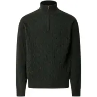 Hackett London para homem. HM7000251 Camisola com fecho Lambswool Cable Hzip verde (XXL), Casual, Lã