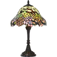Clayre & Eef Candeeiro de mesa Lotta colorido em estilo Tiffany