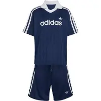 Adidas Originals CONJUNTO DE POLO COM RISCAS FINAS E CALÇÕES
