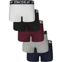 SikSilk Boxers azul escuro / acinzentado / borgonha / preto / branco