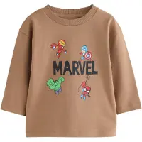 Next Camisola 'Marvel' mocha / caril / verde / preto