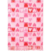 Zwillingsherz Cachecóis 'Herz Karo' rosa / cor-de-rosa / vermelho