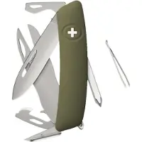 Swiza D08 R AM, KNR.0126.1050, Olive, canivete suíço, 8 ferramentas