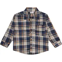 Hust & Claire Camisa 'Ravn' bege mosqueado / azul escuro / conhaque