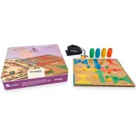 Deqube Jogo De Ludo E Ganso De Madeira Em Caixa De Metal