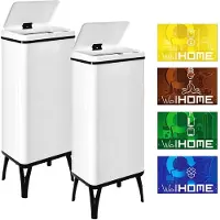 Wellhome Caixas De Lixo Inteligentes 60l 2 Unidades