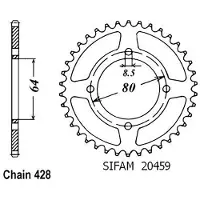 Sifam Roda Dentada Traseira Yamaha 77-82 Rs 125 Dx 428